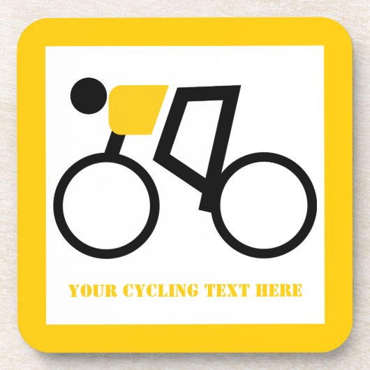 Fahrradfahrer fahren nach seinem Brauch Untersetzer (Vorderseite)