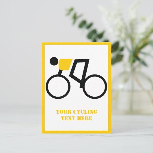 Fahrradfahrer fahren vertikal postkarte (Stehend Vorderseite)