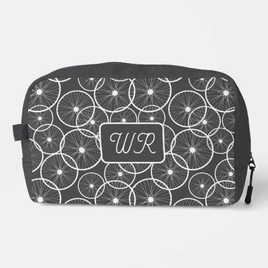 Fahrradfahrer Fahrrad-Radmuster-Monogramm Waschbeutel (Vorderseite)