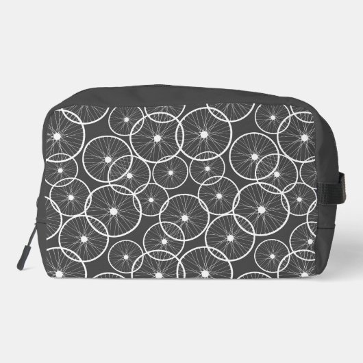 Fahrradfahrer Fahrrad-Radmuster-Monogramm Waschbeutel (Rückseite)