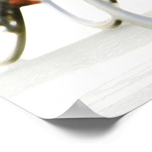 Fahrradfahrer - Farbe -4 Poster (Ecke)