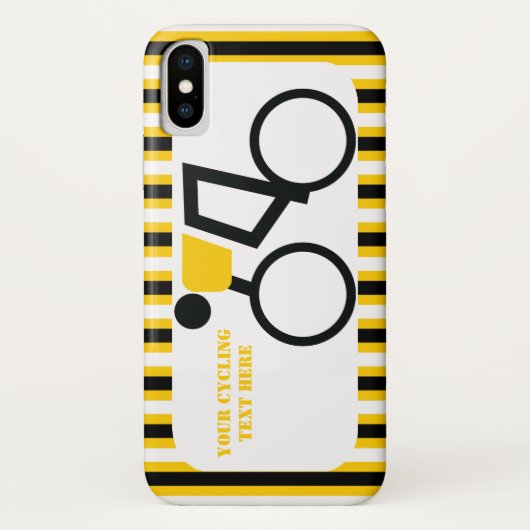 Fahrradfahrer, gelbe schwarze Streifen Case-Mate iPhone Hülle (Rückseite)