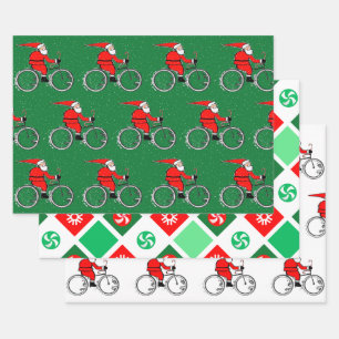 Fahrradfahrer-Holiday Geschenkpapier