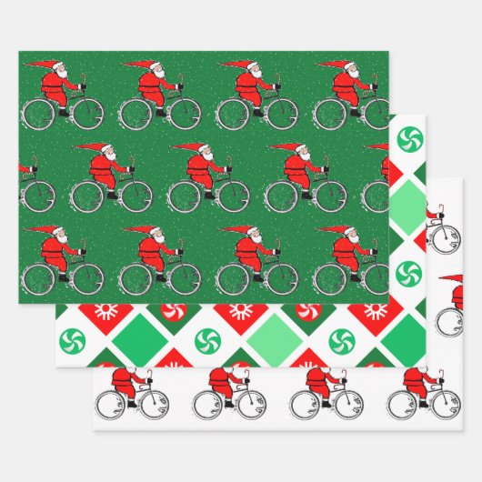 Fahrradfahrer-Holiday Geschenkpapier (Set)