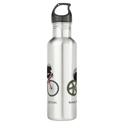 Fahrradfahrer Honey Badger Edelstahlflasche (Vorderseite)