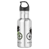 Fahrradfahrer Honey Badger Edelstahlflasche (Rückseite)