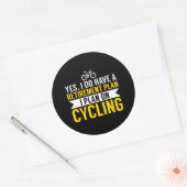 Fahrradfahrer im Ruhestandsplan Runder Aufkleber (Umschlag)