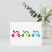 Fahrradfahrer in Aktion Postkarte (Stehend Vorderseite)