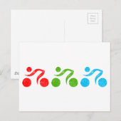 Fahrradfahrer in Aktion Postkarte (Vorne/Hinten)