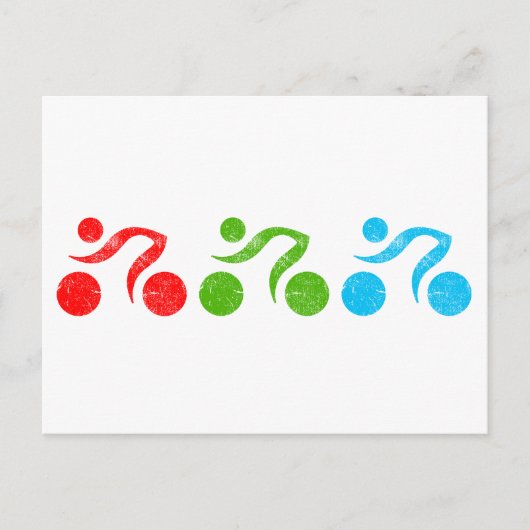 Fahrradfahrer in Aktion Postkarte (Vorderseite)