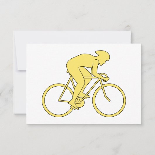 Fahrradfahrer in Gelb. RSVP Karte (Vorderseite)