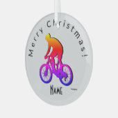 Fahrradfahrer-Ornament Ornament Aus Glas (Vorderseite links)