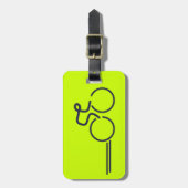 Fahrradfahrer radeln grafisch helle Gepäckmarke Gepäckanhänger (Vorderseite vertikal)