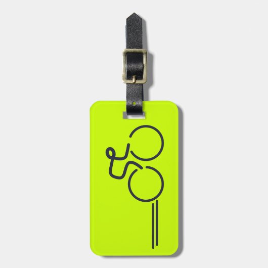 Fahrradfahrer radeln grafisch helle Gepäckmarke Gepäckanhänger (Vorderseite vertikal)