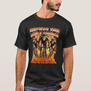 Fahrradfahrer Radfahrer Skelett 90er Bootl T-Shirt
