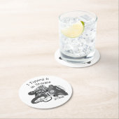 Fahrradfahrer Runder Pappuntersetzer (Vor Ort)