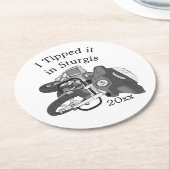 Fahrradfahrer Runder Pappuntersetzer (Angewinkelt)