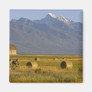 Fahrradfahrer runter in die Landstraße Magnet