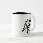Fahrradfahrer - Schatten -2 Zweifarbige Tasse (VorderseiteRechts)