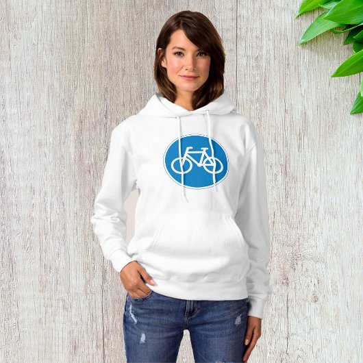 Fahrradfahrer-Schild Womens Hoodie