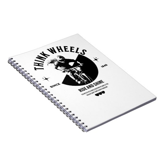 Fahrradfahrer Schwarz-Weiß-Notebook Notizblock (Rechte Seite)