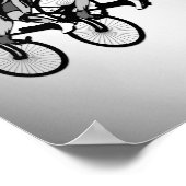 Fahrradfahrer Silber Poster (Ecke)