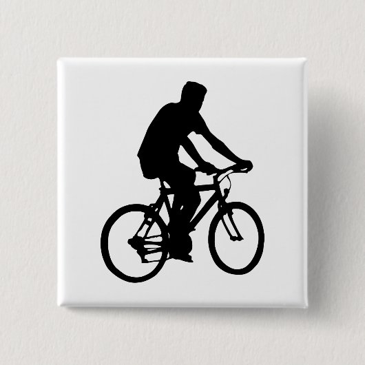 Fahrradfahrer-Silhouette Button (Vorderseite)