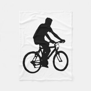 Fahrradfahrer-Silhouette Fleecedecke
