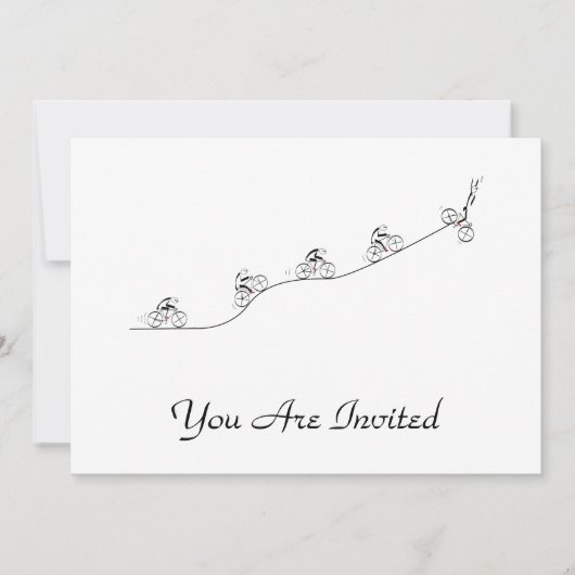 Fahrradfahrer über den Hügel Einladung (Vorderseite)