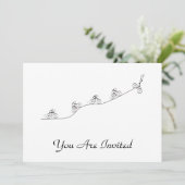 Fahrradfahrer über den Hügel Einladung (Stehend Vorderseite)