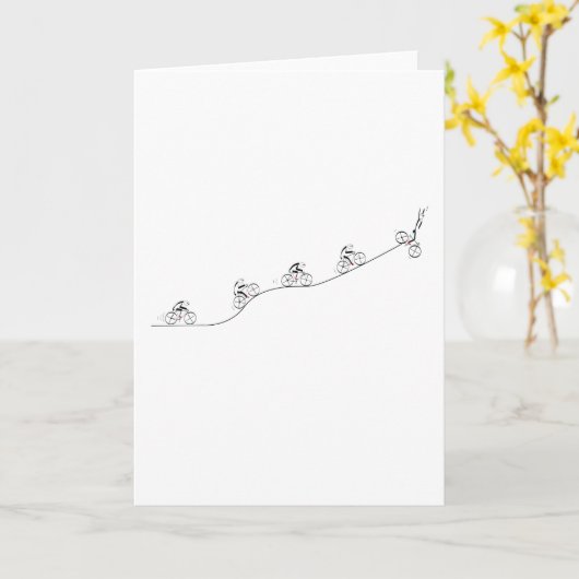 Fahrradfahrer über den Hügel Karte (Gelbe Blume)