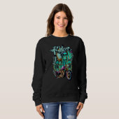 Fahrradfahrer und Motorradfahren Sweatshirt (Vorne ganz)