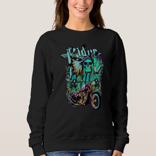 Fahrradfahrer und Motorradfahren Sweatshirt (Vorderseite)