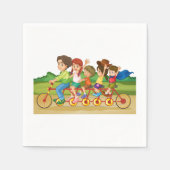 Fahrradfahrerpapier Napkins Serviette (Vorderseite)