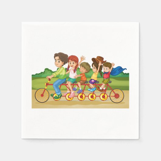 Fahrradfahrerpapier Napkins Serviette (Vorderseite)