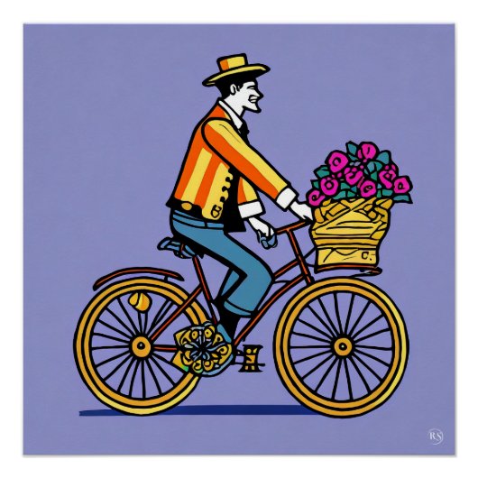 Fahrradfahrerposter Poster (Vorderseite)