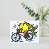 Fahrradfisch (Fahrrad) Postkarte (Stehend Vorderseite)