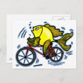 Fahrradfisch (Fahrrad) Postkarte (Vorne/Hinten)