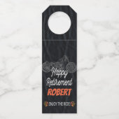 Fahrradfreude beim Ruhen mit Motorrad-Grafik Flaschenanhänger (Vorderseite)