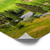 Fahrradgefahrene kurvenreiche Straße in der Toskan Poster (Ecke)