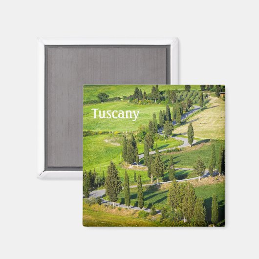 Fahrradgefahrene kurvenreiche Straße mit Text in d Magnet (Vorderseite/Rückseite)