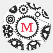 Fahrradgetriebe, INITIAL Engineer Mechanical Runder Aufkleber (Vorderseite)