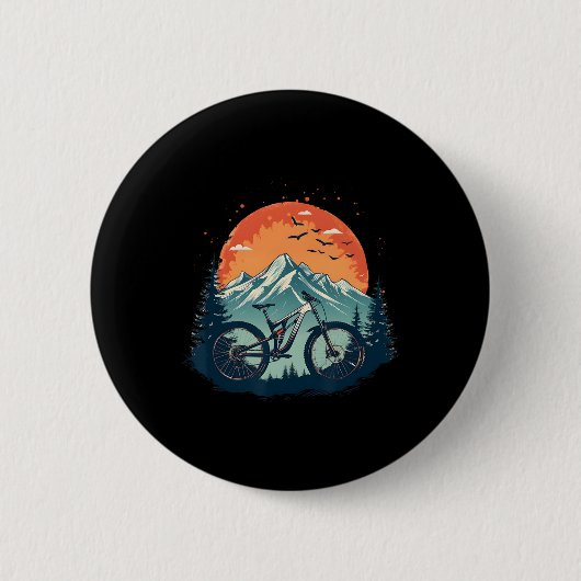 Fahrradillustration Downhill-Mountainbiking Button (Vorderseite)