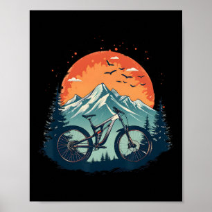 Fahrradillustration Downhill-Mountainbiking Poster