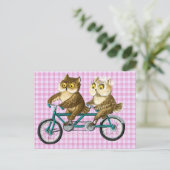 Fahrradkauz Postkarte (Stehend Vorderseite)
