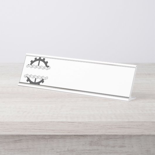 Fahrradkettengetriebe Schreibtischnamensplakette (Vorderseite )