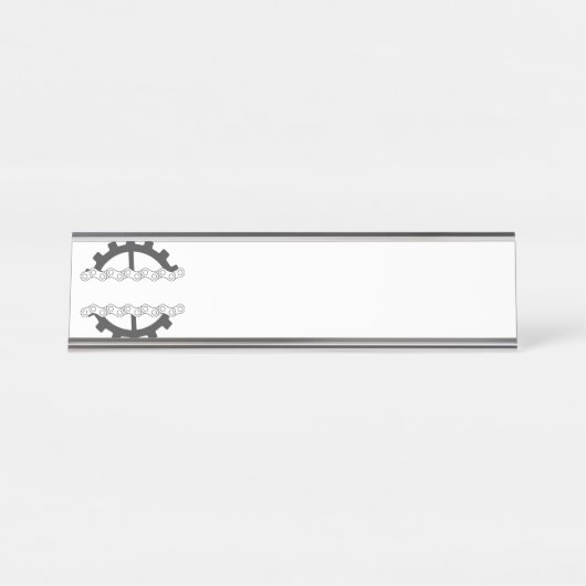Fahrradkettengetriebe Schreibtischnamensplakette (Vorderseite )