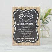 Fahrradkhalkboard Style Rustikale Landtypografie Einladung (Stehend Vorderseite)