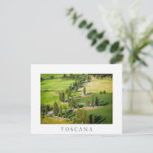 Fahrradkurvenstraße, weiße Postkarte in der Toskan (Stehend Vorderseite)