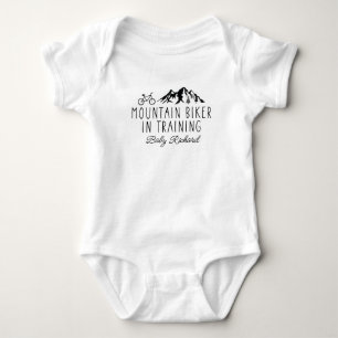 Fahrradliebhaber, Mountainbiker in Ausbildung, Rad Baby Strampler